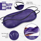 Tarpop 200 Pcs Eye Mask Sleeping Blindfold Eye Cover with Adjustable Strap for Games Party Team Building Travel Individually Wrapped Sleep Mask for Women Men (Purple)