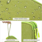 FYY Electronic Organizer, Travel Cable Organizer Bag Pouch Electronic Accessories Carry Case Portable Waterproof Double Layers Storage Bag for Cable, Cord, Charger, Phone, Earphone, Medium Size Green