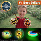 TOSY Magnet Fidget Spinner Glow - 16 Blocks, 3in1 Toy: Transformable Fidget Spinner, Infinity/Puzzle Cube, Easter Basket Stuffers Gift for Kids/Adults, Glowing STEM Sensory Stress Relief