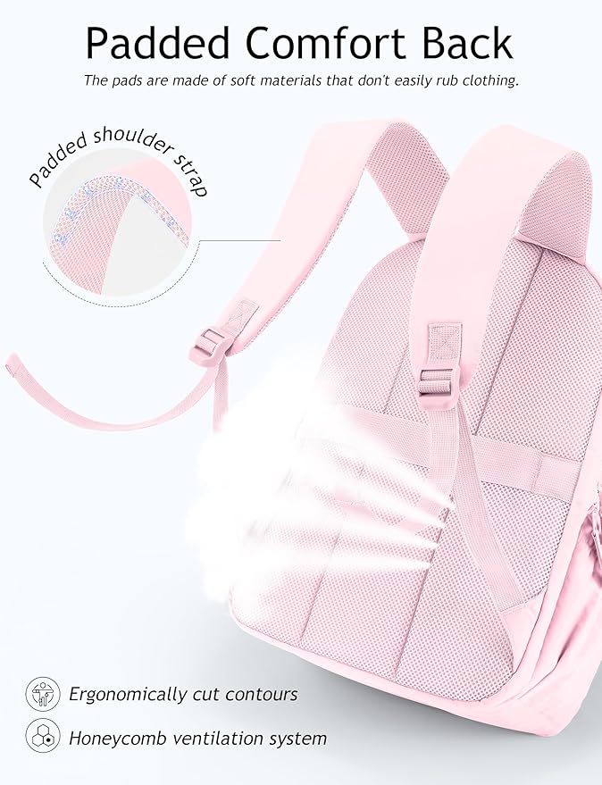 Uselike Travel Backpack for Women, 15.6 Inch Laptop Backpack, Quilted College Bookbag, Cute Work Backpacks, Water Resistant