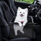 GENORTH Small Dog Car Seats for Small Dogs,Portable Puppy/Pet Car Booster Seat with Clip-On Leash and Mesh Window for Small Pet Up to 11 lbs