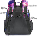 FlowFly Kids Backpack for Toddler Boys Girls, Simple Lightweight Bookbag for Daycare Kindergarten Elementary School Travel, Small Modern Bag (Medium 15''), Galaxy
