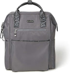 Baggallini Soho Backpack - Travel Laptop Backpack for Women - Lightweight Water-Resistant Luggage Bag, Smoke/Faux Python