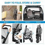 Lightweight Dog Stroller with Reversible Handle for Medium Small Dogs and Cats, Foldable Pet Stroller Travel Carriage with Large Storage Basket, 4 Wheels, Linen Gray