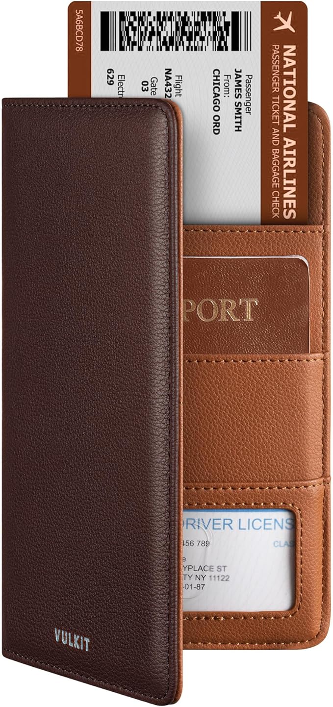 VULKIT Passport Holder Wallet RFID Blocking Travel Wallet for Men & Women