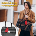 Travelambo Luggage Tags for Suitcases Faux Leather Privacy Protection 2 Pack Bag Tags Travel Accessories Essential, Deep Red