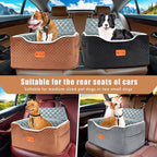 AlfaTok Memory Foam Booster Dog Car Seat for Medium Dogs Under 45 LBS, Elevated Pet Car Seat with Detachable Washable Cover, Anti-Slip Sturdy Dog Booster Seat with Seat Belt for Back Seat Travel
