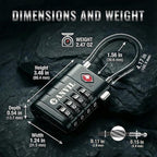 ANVIL TSA Approved Luggage Locks, 4 Digit Combination Travel Suitcase Locks with TSA008 Core and Open Alert Indicator, Zinc Alloy Body. (2, Black)