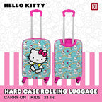 FUL Hello Kitty 21 Inch Kids Carry On Luggage, Hardshell Rolling Suitcase with Spinner Wheels, Multi