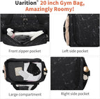 Uarition Men's Large Duffle Bag, 55L Heavy Duty Gym Bag for Sports, Workout, and Travel - Durable Duffel Gear Bag in Marble Black