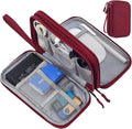 CAOODKDK Electronics Accessories Organizer Pouch Bag, Travel Universal Organizer for Cable, Charger, Phone, SD Card, Business Travel Gadget Bag (Wine Red)