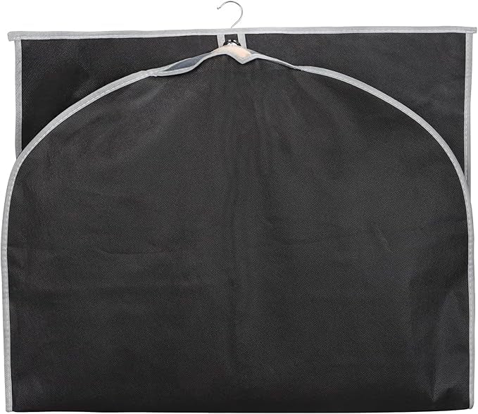 Syeeiex 40"Suit Bag, Set of 16 Garment Bags for Hanging Clothes, Suit Covers Bags for Men or Women, Garment Bags for Storage Suits, Shirts,T-shirts and Jackets on Closet(Black/Grey)