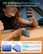 MOMAX Q.MAG Portable Charger Wireless 10000mAh, 0.5" Slim Power Bank Fast Charging Magnetic Battery Pack for iPhone Air/17 Pro Max/17 Pro/16/15/14/13/12 (1*USBC Port PD20W, No Lighting)