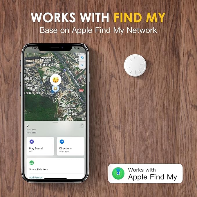 GPS Tracker for Vehicles, 1PCS Mini GPS Tracking with Waterproof Case, Car GPS Tracker Work with Find My (iOS Only), No Monthly Fee