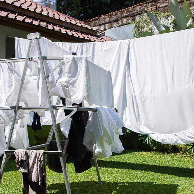 uxcell Portable Clothesline, 16.4ft Nylon Windproof Non-Slip Washing Line Rope for Courtyard Outdoor Travel Camping Laundry Drying, White