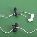 Bremorou 5 Pack Headphone Clips for Earphone Wire Earphone Microphone Cable Clips Cord Clamp Hooks Collar Clamp Clip Earphones Winder Earbud Cable Clip Clamps Hooks Black for Most Headset Wire