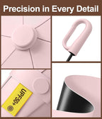 Mini Travel Umbrella with Carabiner Handle UPF 50+ Sun & Rain Protection Portable Manual Open Close Windproof Umbrella Small Compact Portable Parasol for Commuter Kids Women Men