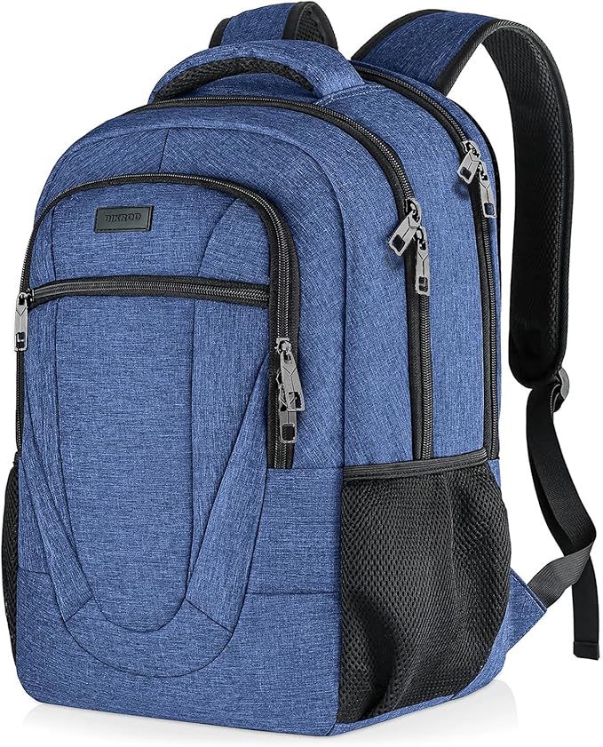 BIKROD Backpack for Women and Men, Extra Large School Backpacks for Teens, Water Resistant Back Pack Fits 17 Inch Laptop, Business Anti Theft Sturdy Computer Bag Gifts, Blue