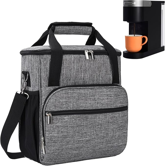 Coffee Maker Carring Bag for Keurig K-Slim/K-Express/K-Iced/Ninja PB041ST/Ninja PB051, Water Resistant Carry Case for Travel, Grey