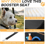 HiPetpy Dog Car Seat 6" Elevated Memory Foam Booster Seat for Small Medium Dogs Under 35 lbs with Pet Blanket, Washable Pet Car Seat with Safety Leash, Anti-Slip Base and Storage Pockets