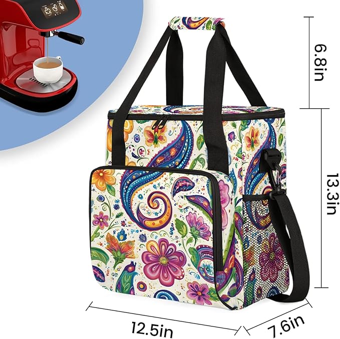 Coffee Maker Carrying Bag Travel Storage Tote Bag Compatible with Keurig K-Mini or K-Mini Plus Portable Single Serve Coffee Brewer Case with Pockets for K-Cup Pods (Bag Only)