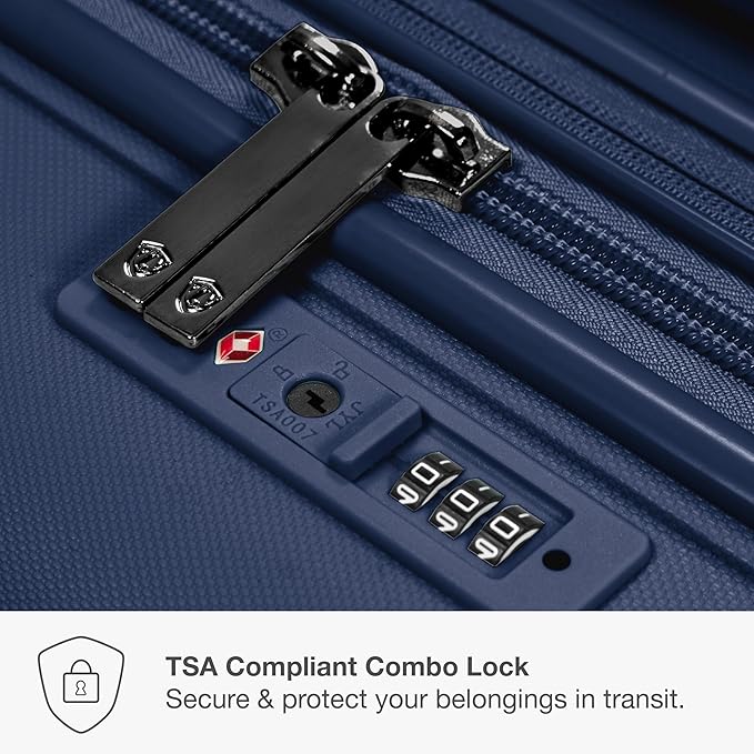 Traveler's Choice Pagosa Hardshell Expandable Luggage with Spinner Wheels, Navy, 26-Inch Medium