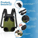 YUDODO Pet Dog Carrier Backpack Adjustable Dog Front Carrier, Legs Out Easy-Fit Dog Travel Backpack Carrier for Hiking Camping for Small Medium Dogs Cats and Rabbits (Small (Pack of 1), Army Green)