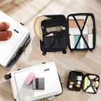 TRAVELARIM White Hardshell Luggage Sets 4 Piece, Durable Suitcase Set, Travel Luggage Set with Integrated TSA Lock, 360° Spinner Wheels, Expandable Medium and Large Checked Suitcase, 20/24/28 Inch