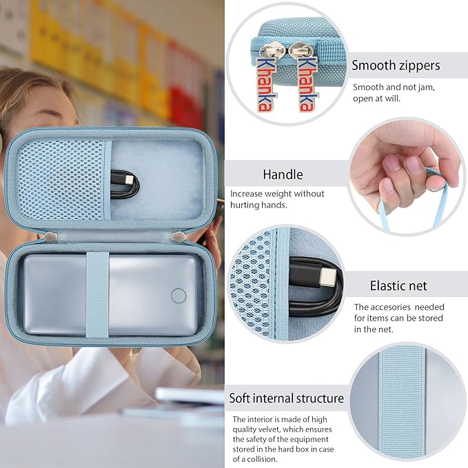 khanka Hard Travel Case for Anker 325/535 Power Bank PowerCore 20K Portable Charger 20000mAh, Case Only (Blue)