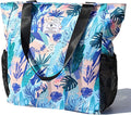 Original Floral Water Resistant Large Tote Bag Shoulder Bag for Gym Beach Travel Daily Bags Upgraded