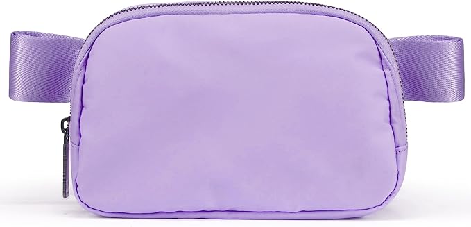 YOSHUYUKI Cross Body Fanny Packs for Women Fashion Waist Bag Pouch Nylon Small Travel Crossbody Bags Mini Purse Everywhere Belt Bag Bum Bag Adjustable Strap for Workout Running Hiking Lavender Fog