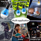 FLY2SKY Tent Lamp Portable LED Tent Lights Blue 5 Packs Hook Hurricane Emergency Lights LED Camping Lights Bulb Camping Tent Lanterns Camping Equipment for Camping Hiking Backpacking Fishing Outage