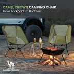 CAMEL CROWN Portable Camping Chair Lightweight Compact Folding Chair Mesh for Outdoor Camp Travel Beach Picnic Festival Hiking Backpacking Army Green 2 Pack