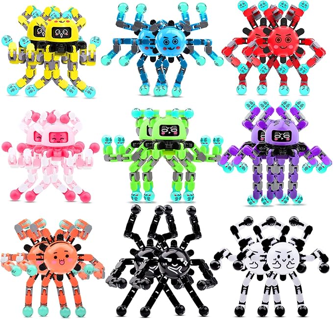 Transformable Fidget Spinner Toys for Kids and Adults,18 Pcs Sensory Toy for Boys Girl ADHD Stress Relief Toys,Fingertip Gyros Travel Toy Party favors for Teens Birthdays Gifts Easter Present