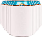 Blank Beer Can Cooler Sleeves (110-Pack) Soft Insulated Beer Can Coolies - HTV Friendly Blank Koolies in Bulk for Beer Cans & Bottles - Coolie Blanks for Vinyl Projects & Wedding Favors (White)