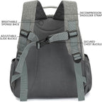 FlowFly Kids Backpack for Toddler Boys Girls, Simple Lightweight Bookbag for Daycare Kindergarten Elementary School Travel, Small Modern Bag (Medium 15''), Grey