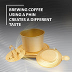 TRUNG NGUYEN LEGEND Vietnamese Pour Over Filter Set, Traditional Phin Drip Coffee Maker, Portable Reusable Coffee Press (Yellow)