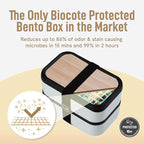 KARRICO Double Premium Bento Box Adult, 67 fl oz BPA-Free - Cream Stackable Lunch Box with Leak-Proof Lids & Dividers, Perfect for Meal Prep, Lunches & Portion Control