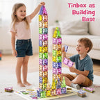 Magnetic Tiles for Kids Ages 4-8, Magnetic Blocks Travel Set with Diamond Surface & Metal Storage Box, 60PCS STEM Learning Toys, Educational Building Gifts for 3-8 Year Olds