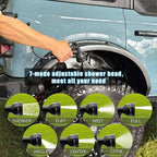 4.5-9 Gallon Pressurized Water Tank,Portable Aluminum Camping Shower Water Storage with Spray Hose for Overland Off-Road Vehicles, Pick-up Trucks,Outdoor Activities Water Supply.