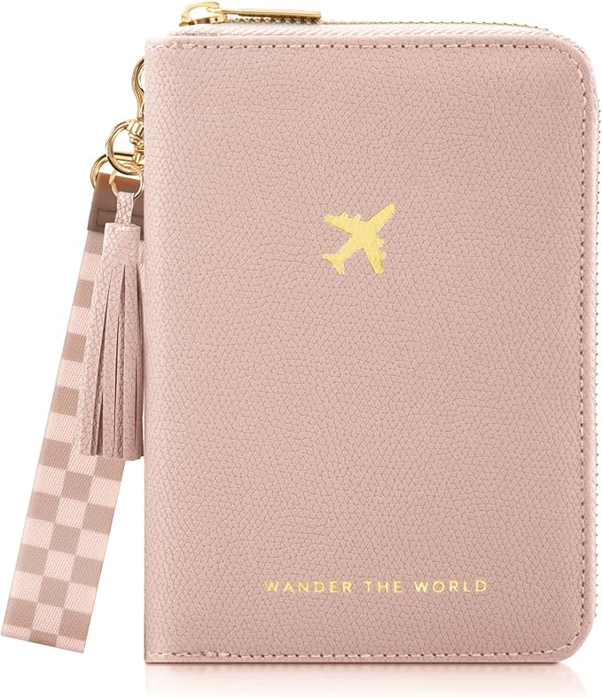 Beautiful Passport Holder for Travel with Wristlet Strap - All-in-One Wallet for Women with Card Slots and Tassel Keychain - Perfect RFID Blocking Case to Keep Your Travel Documents Organized & Safe