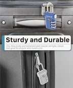 Fosmon TSA Approved Luggage Locks, Suitcase Travel Lock with Push Release Button for Extra Security, 3 Digit Combination Padlock for Gym Locker, Backpack Zipper Anti Theft, Gun Case - Silver, 2 Pack