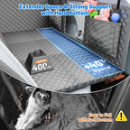 Dog Car Seat Cover for Back Seat with Hard Bottom,Waterproof Back Seat Extender for Dogs,Dog Hammock Dogs Bed for Cars, SUVs,Pet Seat Cover for Back Seat Holds 400lbs with Mesh Window & Pocket-Grey