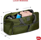 Lucky Travel Duffel Bags 85L, Gym Bag, Travel Bag & Large Duffle Bag for Men, Foldable Overnight Weekender Bags for Women & Men with Adjustable Shoulder Strap, Loden Green
