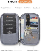 Family Passport Holder Organizer, RFID Blocking Travel Document Case, Lightweight Large Passport Cover Case Waterproof Bag Document Organizer for Women & Men
