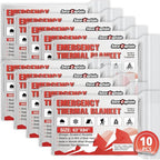 SecuCaptain Survival Emergency Thermal Blankets: 4/10/25/30/50/75/100 PCS Extra Large 84” x63” Space Mylar Blanket Kit for Outdoor Cold Winter Camping Hiking Car Bug Out Bag or First Aid