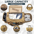 Tactical Gym Bag for Men，70L Large 3 in 1 Sports Duffle Bag with Shoes Compartment for Travel,Water Resistant Travel Backpack Weekender Overnight Bag with Wet Pocket for Women