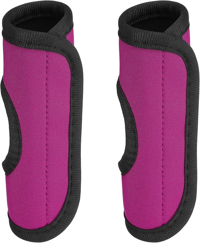 PATIKIL Luggage Handle Wrap for Suitcase, 2 Pcs Bright Color Neoprene Comfort Soft Handle Covers Luggage Identifiers for Bag Suitcase Tags Wraps Travel Accessories, Rose Red