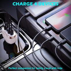SUNDA 60W USB C Fast Car Charger, 4-Ports Car Charger Adapter, Dual Type C PD30W/PPS30W Compatible with iPhone17/16/15 Pro/Max/iPhone14/iPad Pro/Galaxy/SamsungS25, Dual USB-A 18W QC3.0 for Android