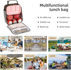 Lovoeo Lunch box Lunch bag for men women Insulated Lunchbox Lunch bags for Work Picnic Travel (Green camo)